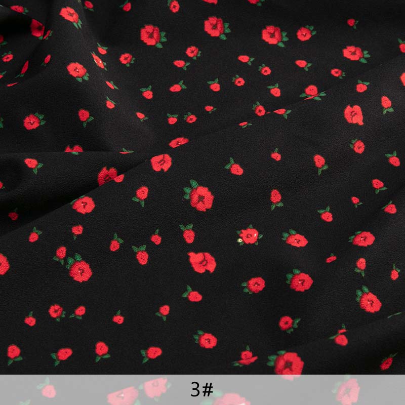 Verano Vintage punto impreso flores de tela gasa para vestido, costura y faldas TJ0711: 3
