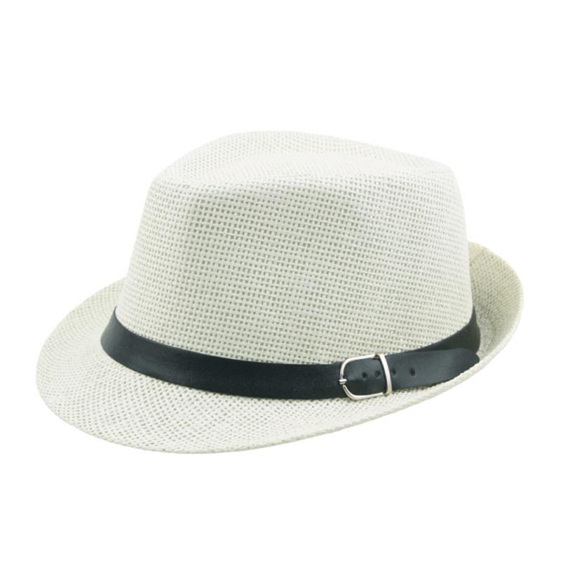 Women Men Hat Cap Summer Shade Straw Hat Top Hat Straw Beach Hat With Belt Unisex