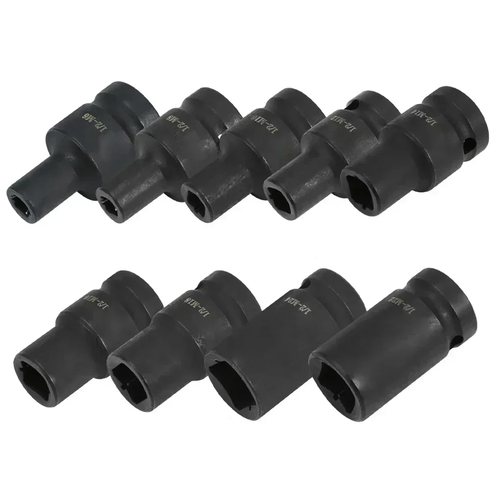 Douille de robinet carrée à Double tête, pilote à cliquets de 1/2 pouces pour clé à cliquet pneumatique M6-M24, forets, adaptateur, accessoires, douille à onglet