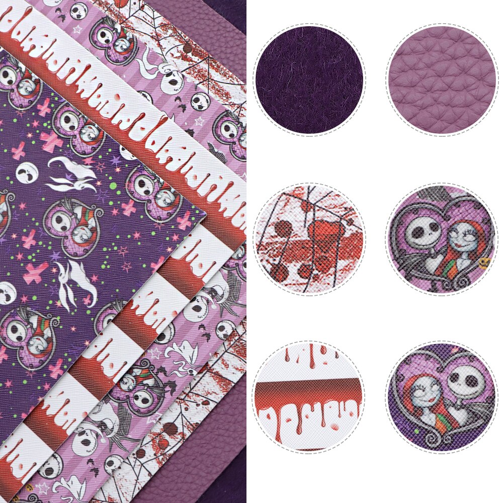 Hoja de cuero sintético surtida para Halloween, tapicería de ropa de polipiel, accesorios de pendiente DIY, 20x34cm, 1Yc12320