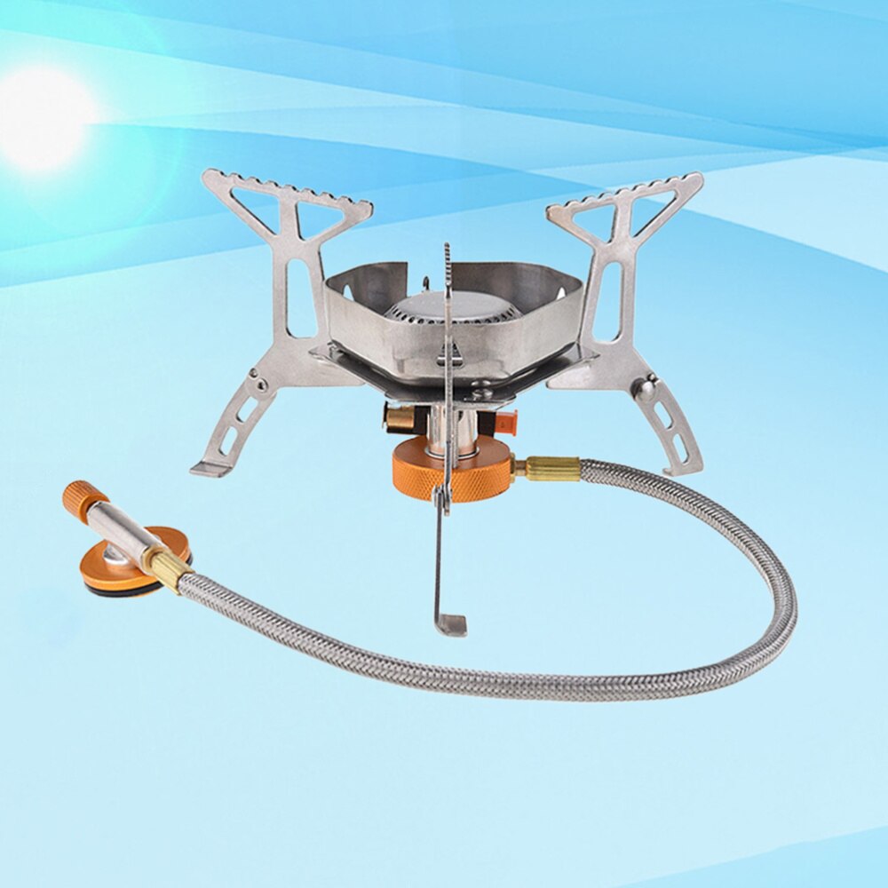 Camping Windbreak Burner Outdoor Portable Gas Stove Pot Grill Folding Burner Electronic Ignition Cooker Outdoor Cooking Camp