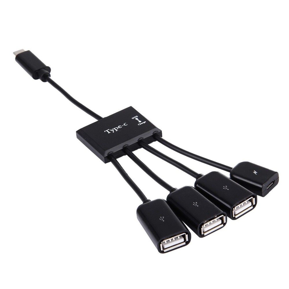 Hub Portatile 4 in 1 USB-C / Type-C to 3 Ports USB 2.0 OTG HUB con Micro USB adapter