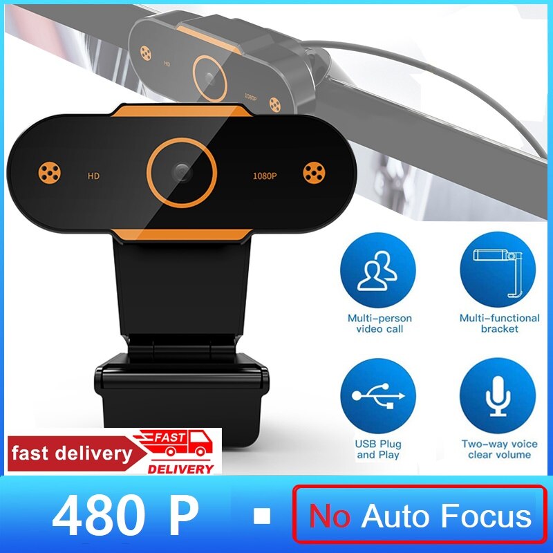 1080P Auto Focus 1944P HD Webcam Web Camera With Microphone Smart Webcams For Live Broadcast Video Calling Home Conference Work: 480P No Auto Focus