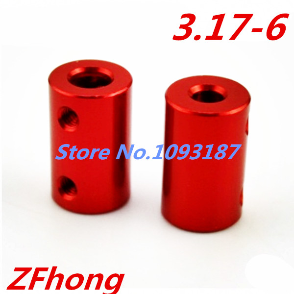 1 st 3.17x6 Rode aluminium coupler D12 L20 voor 3.17mm as 6mm shaft voor motor as model coupling