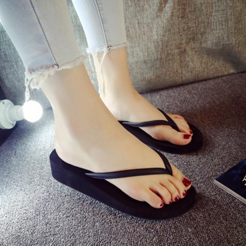 Nouvelle offre spéciale bagatelle tongs femmes compensées plate-forme décontracté solide d'été Style sandales chaussures de plage femme