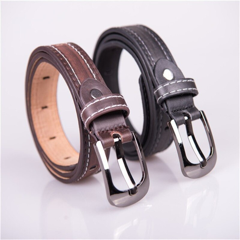 Cinturón de cuero para niños y niñas, cinturón de 75-100cm con hebilla de Pin, color negro y marrón, resistente al desgaste, para exteriores, , 2022
