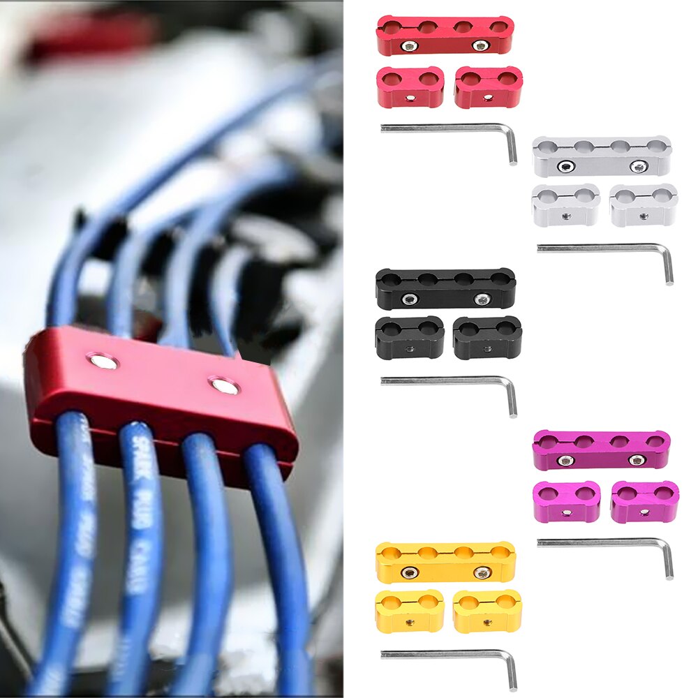 8mm 9mm 10mm Diameter Divider Organizer Divider Clamp Kit Engine Spark Plug Wires Separator Car Replacement 3PC Universal
