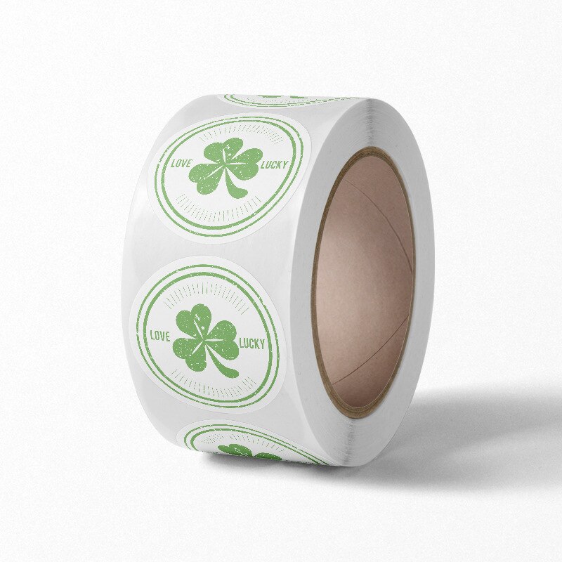 500 stück St. patricks Tag Aufkleber Shamrock Rolle Glück Dichtung Etiketten Grünen Klee Aufkleber für Party Dekorationen und Handwerk