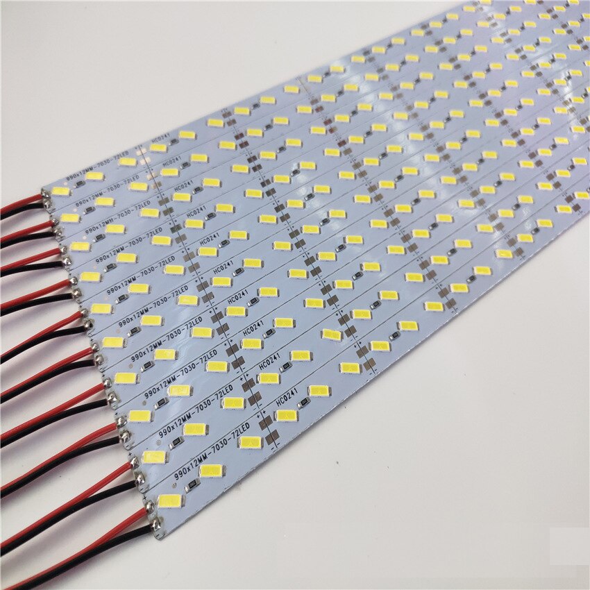 10 stücke * 50cm DC12v 7030 LED fest Starre LED-streifen Bar Licht Schrank Schaufenster Einkaufen Streifen 72SMD/m warm weiß 3000k Weiß 6000k