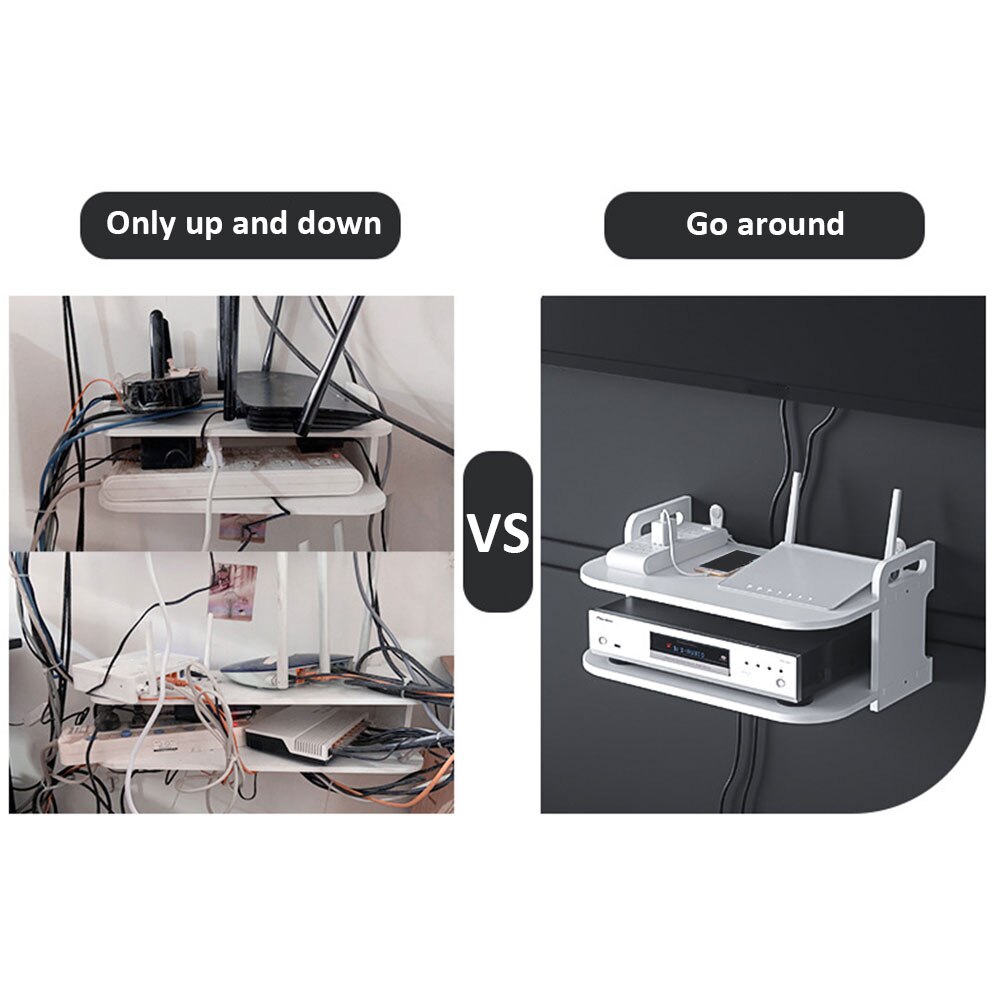 Stand Rack Thick Support Wall Mount Router Bracket Easy Install TV Box Shelf Storage Modern Space Saving DVD Player Home
