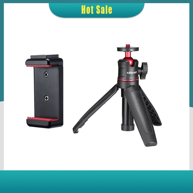 Ulanzi 2 Pcs Tripod: 1 Pcs MT-08 Desktop Mini Portable Tripod with 1/4 Screw to DSLR Cameras & 1 Pcs ST-07 Cold Shoe Phone Mount