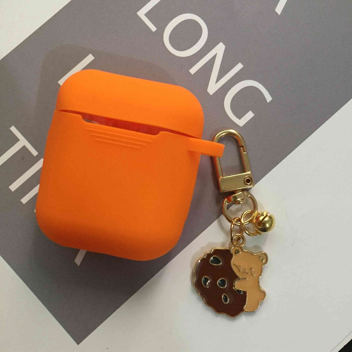 Per AirPods 2 Caso Corea del Simpatico Orso Del Fumetto di Caso di aria baccelli di lusso Fiore Portachiavi Auricolari In Silicone per il Caso di apple air baccelli copertura: BA11
