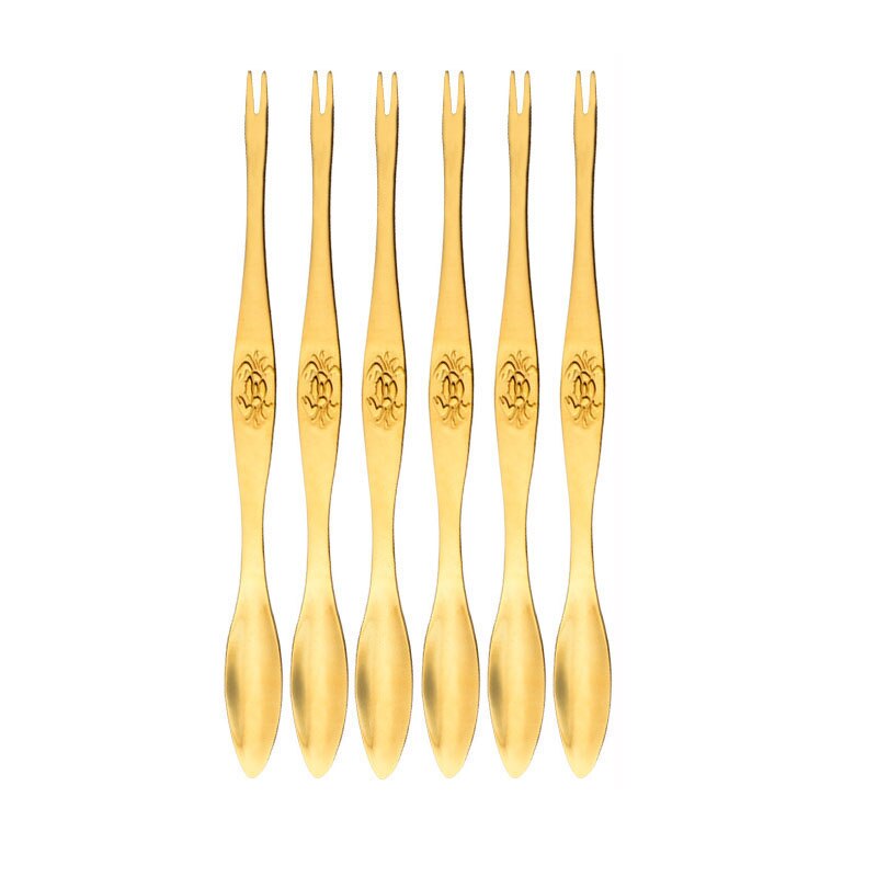Ensemble de pinces à crabe en acier inoxydable, 6/12 pièces, pour fruits, fruits, fruits de mer, pince à homard, Gadgets de cuisine, outils pour fruits de mer: gold-6pcs