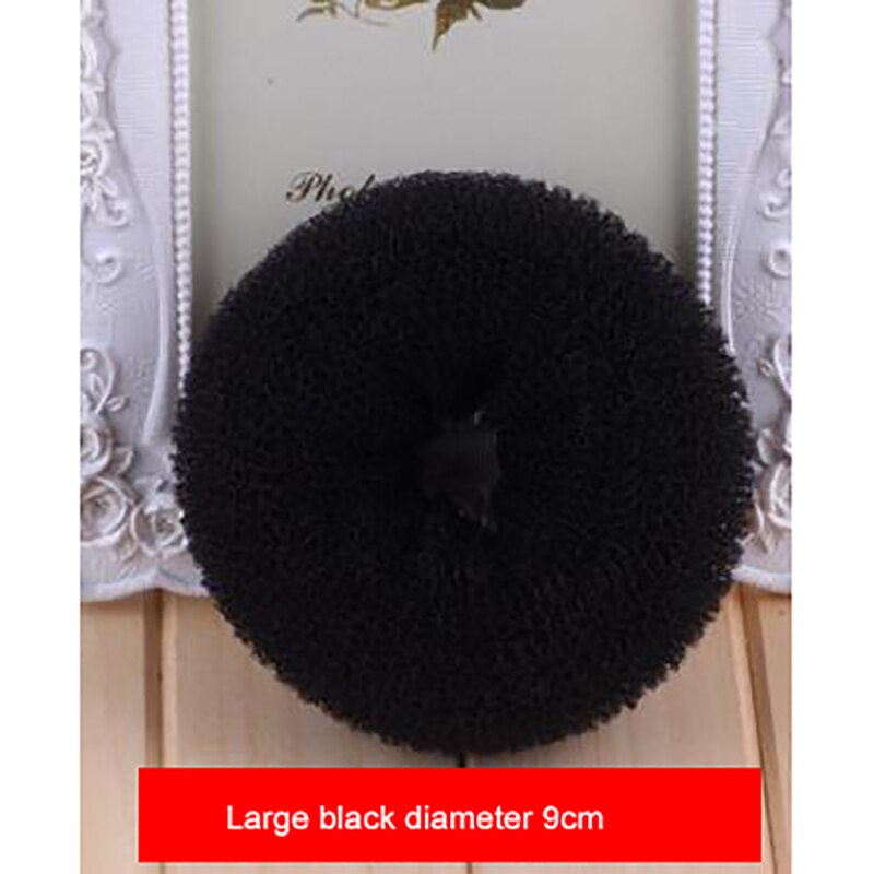 Hair Ring Bun Hair Styling Tool AccessoriesFashion Women Ladies Girls Magic Shaper Donut: Black9-10cm