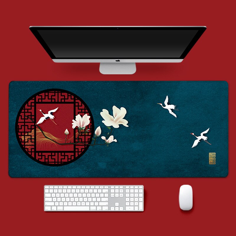 Chinese Style Large Size Mouse Pad Natural Rubber PC Computer Gaming Mousepad Desk Mat Locking Edge Cute Mouse Pad: 16-800X300X2mm