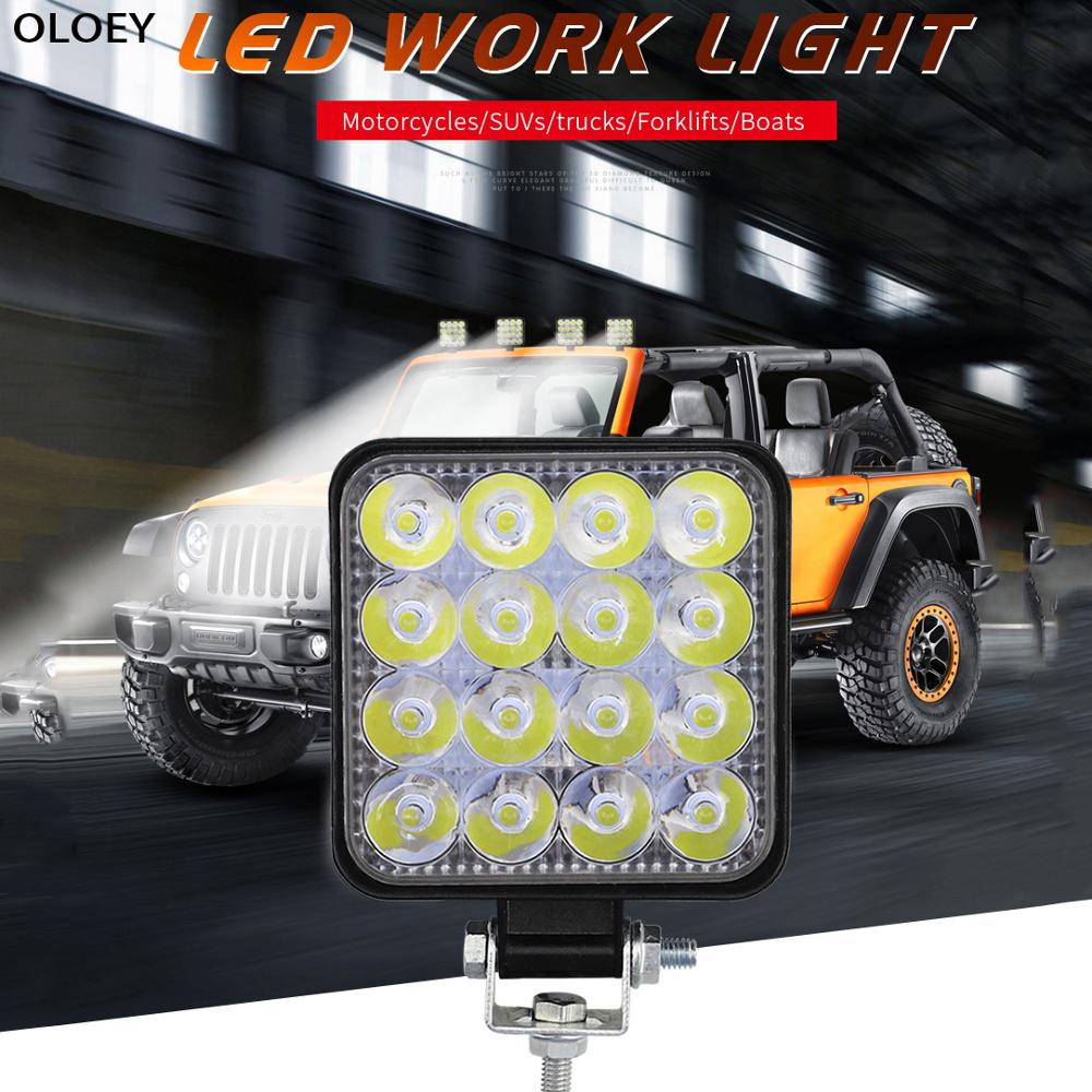 Led arbejdslys spotlight 12v led lys 4*48w bar til lastbil offroad lastbil 48w engineering køretøj søgelys bil forlygte