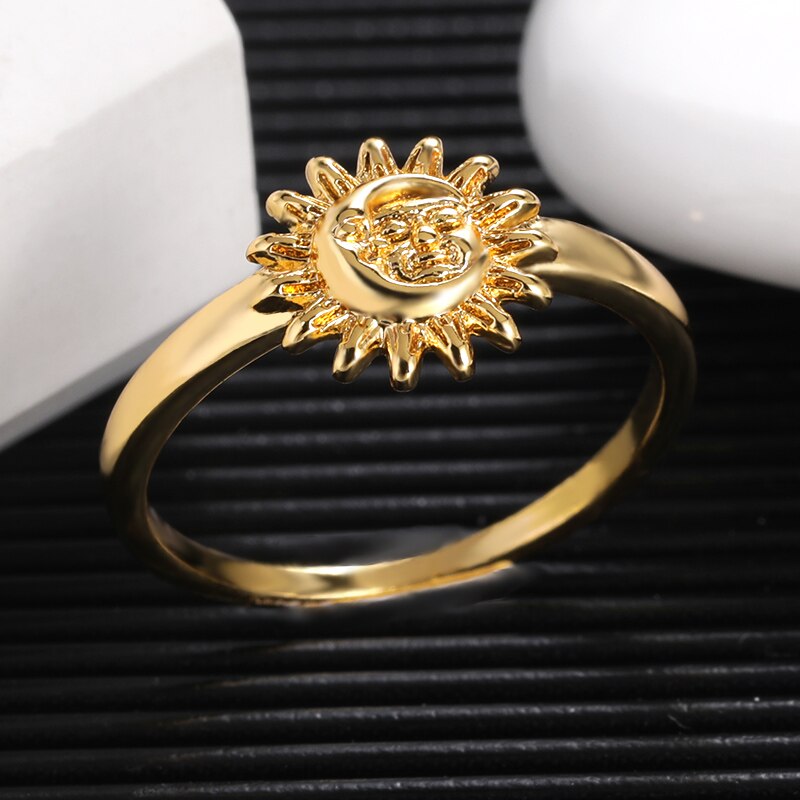 Vintage Moon &amp; Sun Ringen Voor Vrouwen Boho Sieraden Rvs Stapelbaar Midi Knuckle Ring Beste Vriend Bff Bague femme