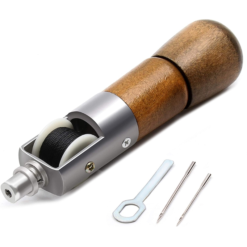 Diy Handmade Leather Tool Leather Hand-stitching Tool Lock Stitching Sewing Awl Leather Hand Stitcher Thread Needles Kit