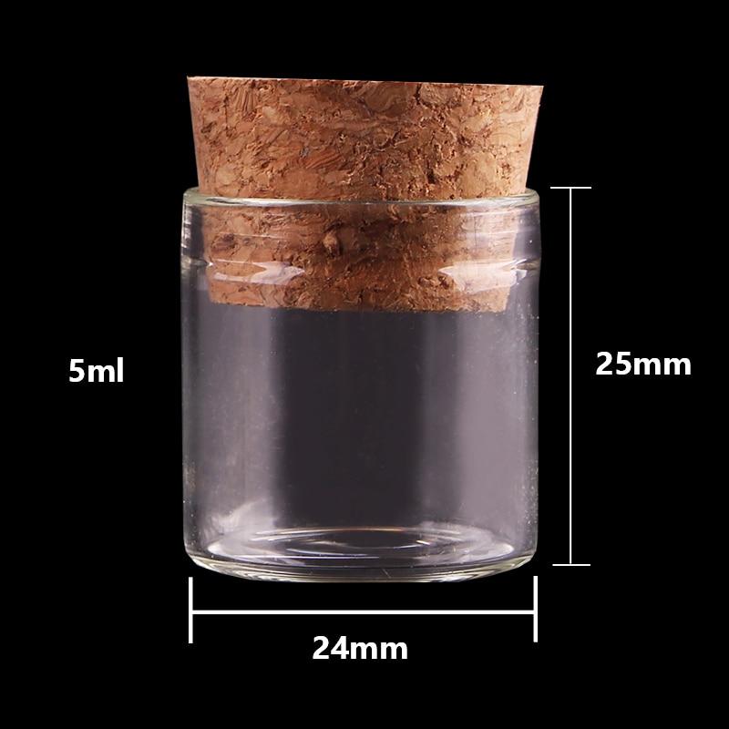 5ml/10ml/12ml små reagensglas med prop-flasker bittesmå glasflaske krukker hætteglas diy craft 50 stk.