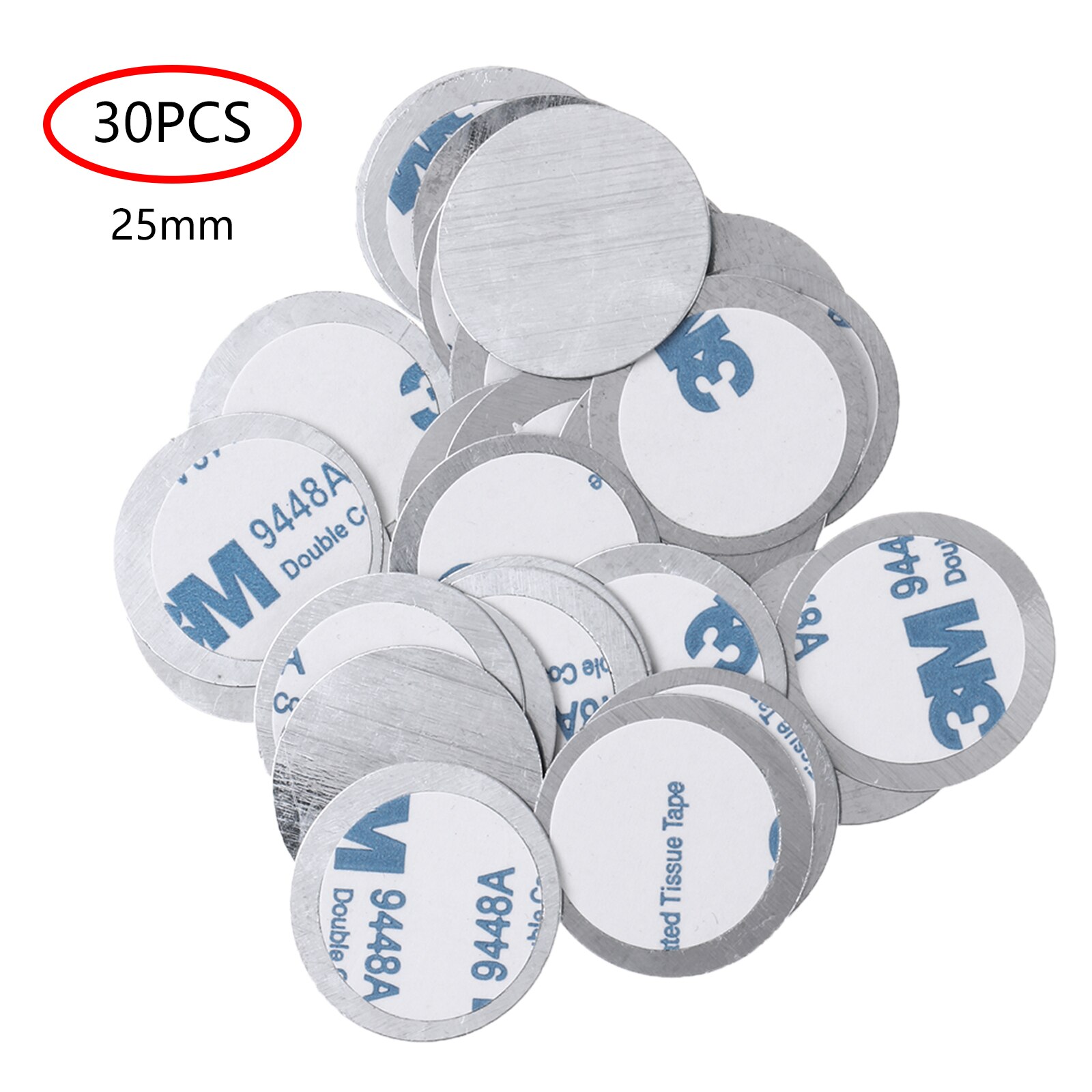 30Pcs Aluminum Eyeshadow Palette /Metal Sticker Round/Square Magnetic Palette Sticker for Empty Eyeshadow Makeup Color Palette: 25mm Round