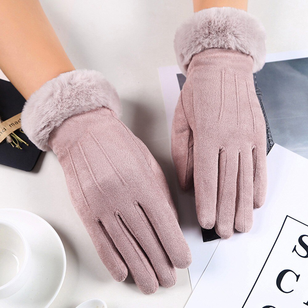 Women's Gloves In Autumn And Winter Windproof Warm Plus Velvet Gloves Winter Snow Ski Warm Gloves Riding Cycling Cute Gloves#t2: E