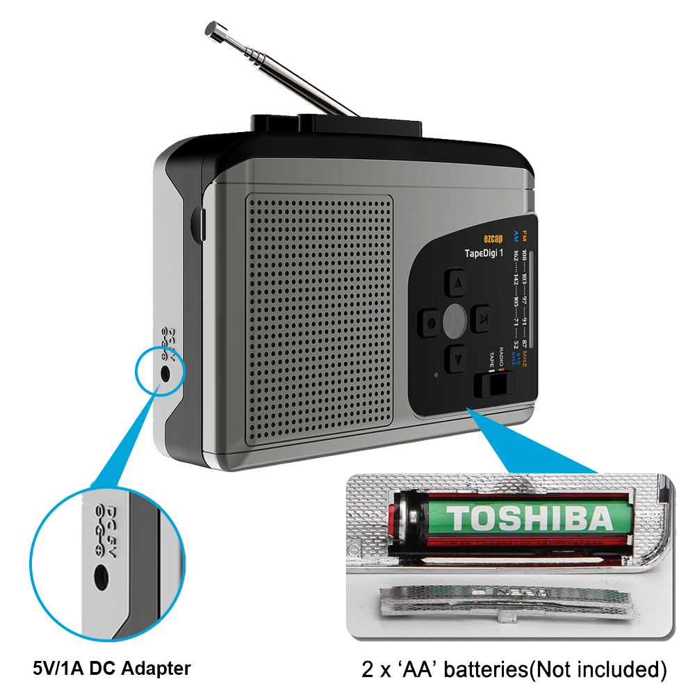 Ezcap Original-Band Walkman Kassette Spieler bin/FM Radio Rekord, kassette Zu MP3 Konverter Zu Mikro SD Karte Audio- zu erfassen Karte Kasten