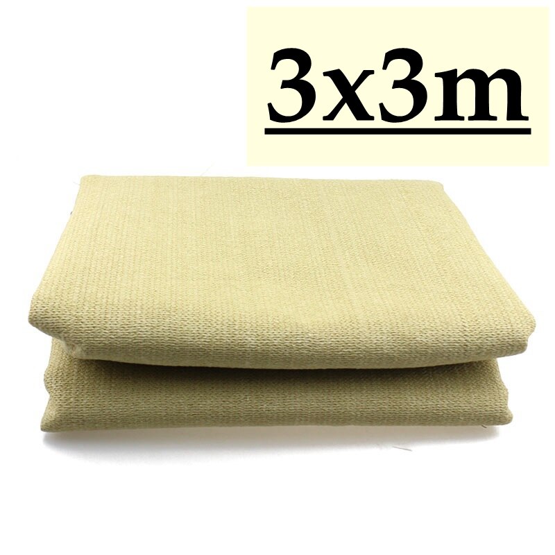 6 Pin Beige Sunshade Net Anti-UV 80% Garden Plants Awning Shading Outdoor Succulent Cover Pergola Net Balcony Cooling Net: 3x3m