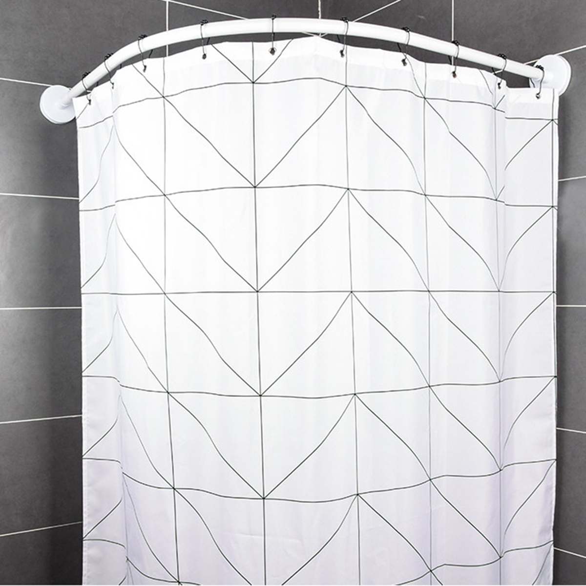 L Shape Extendable Corner Shower Curtain Rod Pole No Punching Rail Rod Bar Bathroom Hardware Heavy Loaded 304 Stainless Steel