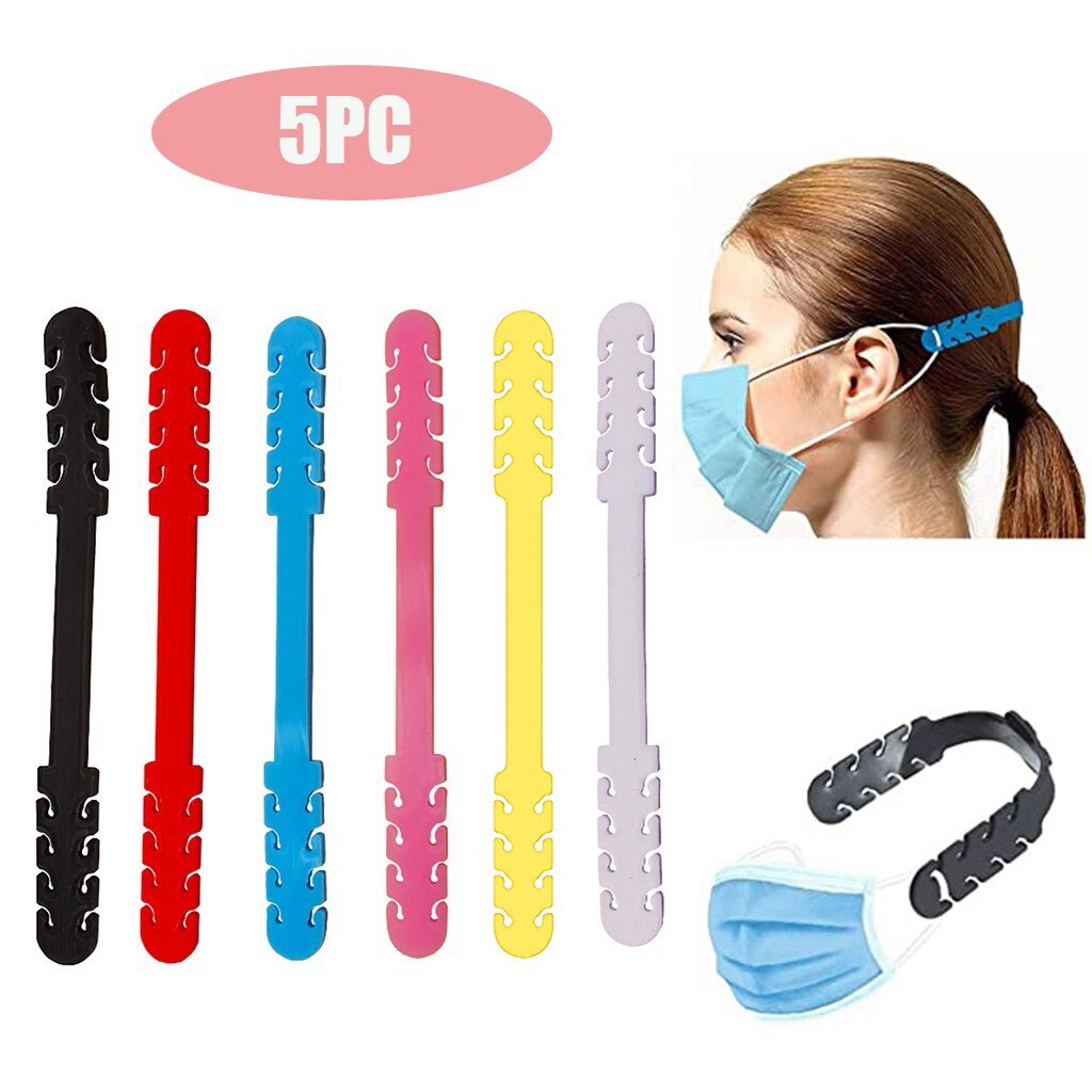 Salvaorejas de silicona antideslizantes ajustables para Mascarillas, gancho de extensión para tapabocas, 5 unidades, d7