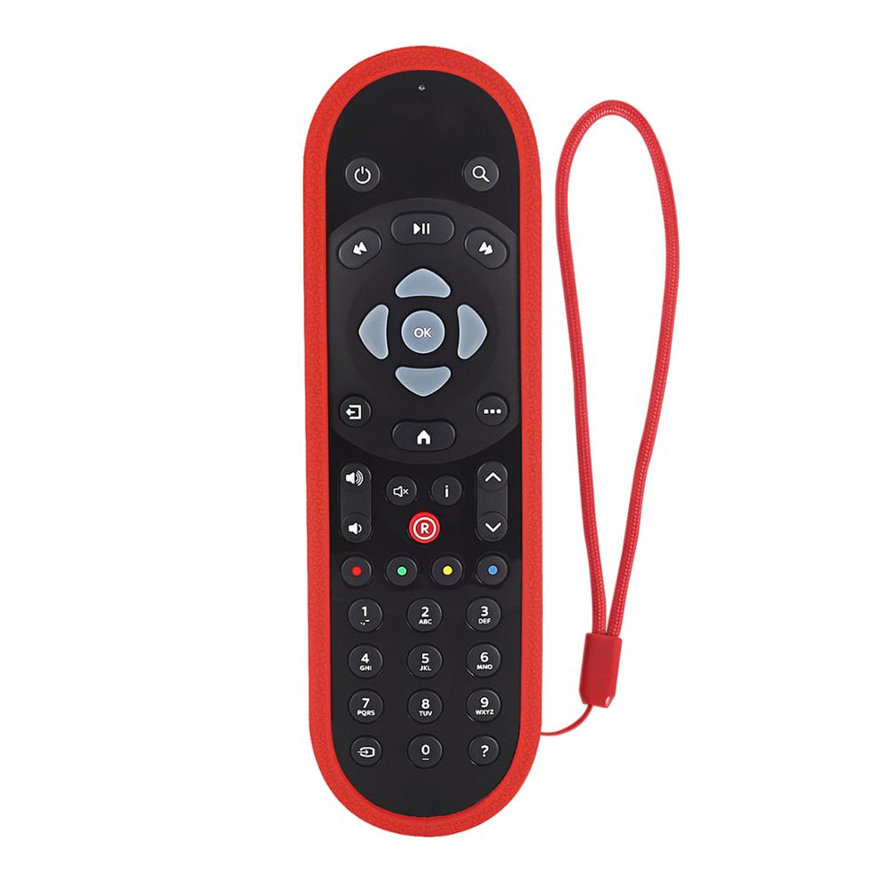 Remote Control Covers For SKY Q Shockproof Protective Case Compatible Touch And Non-Touch Skin-Friendly With Hand Loop: Red
