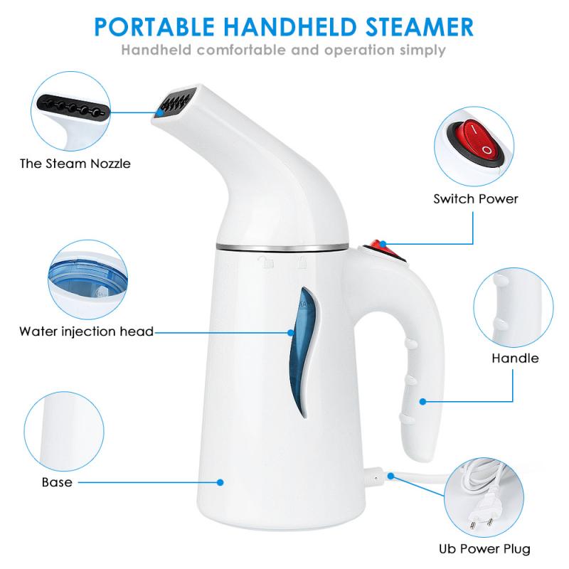 Hjemmestrygning mini håndholdt hængende strygemaskine damp håndholdt tøjdamper tøj hurtigdamper med stofbørste