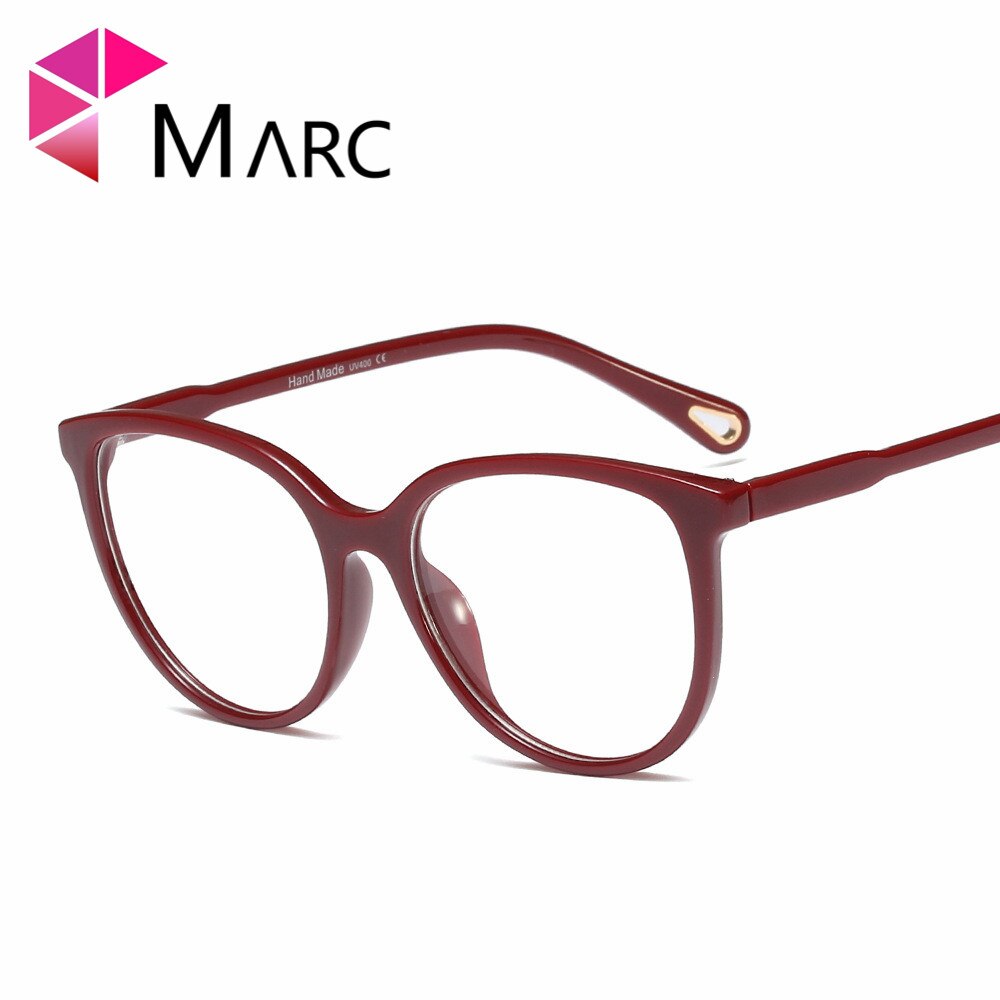 Marc retro stel briller klare briller kvinder gennemsigtige oversized optiske katte briller stel brille mænd 95157: C5
