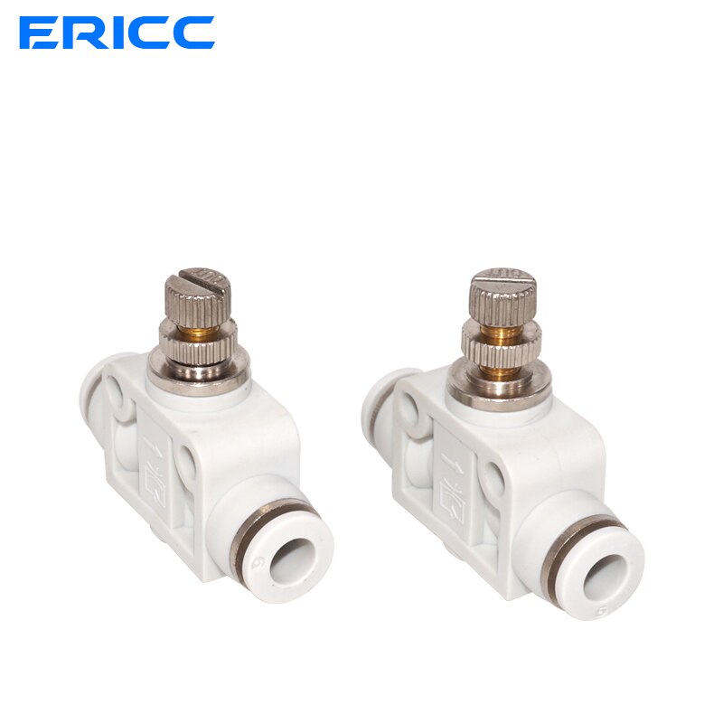 APA Pneumatic High pressure Air Speed Controller OD Hose Tube Gas Flow Adjust Valve Connector Fitting 4mm 6mm 8mm 10mm 12mm