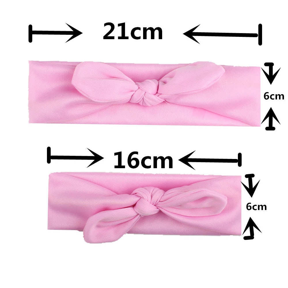 2 pièces mignon famille doux chapeaux belle impression Parent bandeau de cheveux solide bébé fille femmes maman mère bandeau noeud