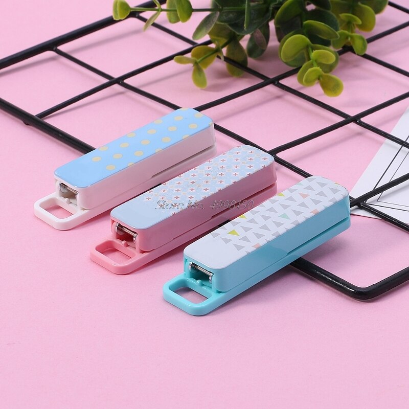 1 Set Manual Mini Stapler 3 Color Staplers Set Stationery School Office Supplies