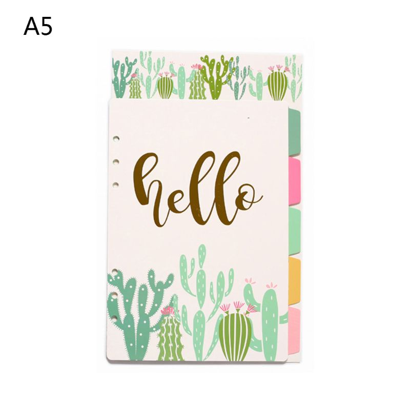 Separador de hojas sueltas para cuaderno, separador de índice de 6 agujeros, planificador de papel diario, carpetas, suministros de papelería para estudiantes, A5, A6, 1 Juego
