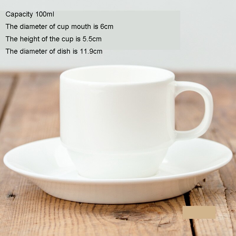 Tasse à café en porcelaine en céramique, os blanc pur, tasses de Latte nordique simples, fantaisie créative, thé de l'après-midi, café, tasse et soucoupe, cuillère: 100ml 5cm diameter