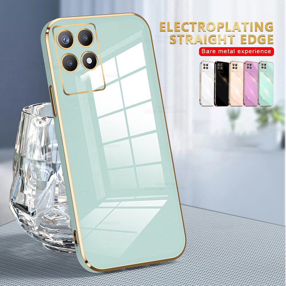 Custodia in silicone con cornice quadrata di lusso per realme 8i 8 i i8 realme8i realmi 8i 6.6 pollici protezione telefono Cover posteriore Coques