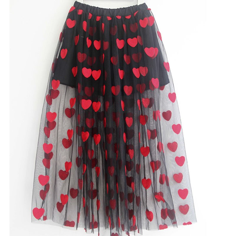 Jupe brodée motif de cœur pour filles | Jupes d'été , Maxi, longues en Tulle, vêtements pour enfants 10-12-14 ans: skirts / 16