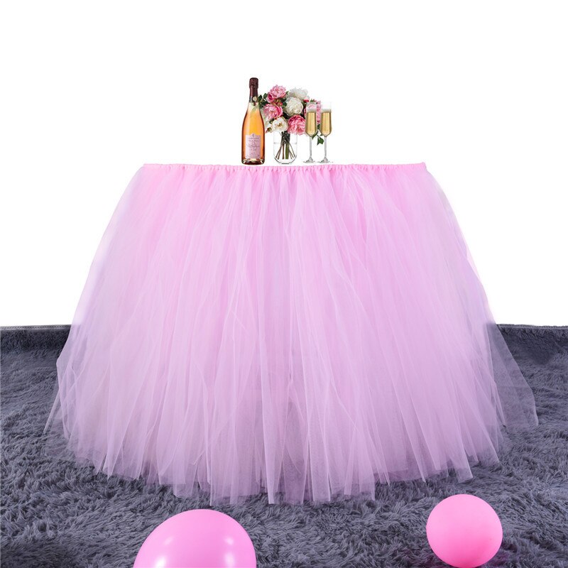 Mesh Fluffy Tutu Table Skirt Birthday Party Family Activities Table Skirt Dessert Table Party Wedding Decor Home Textile: 8