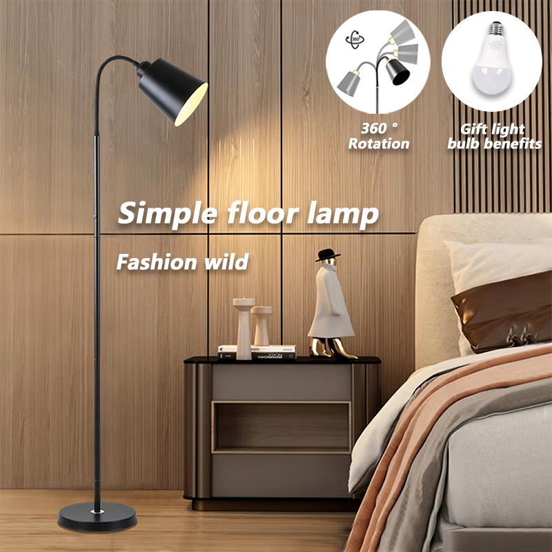 Moderne enkel gulvlampe jern ledet-stående lampe justerbar lampe til stue kontor lesing soverom studie dekor belysning