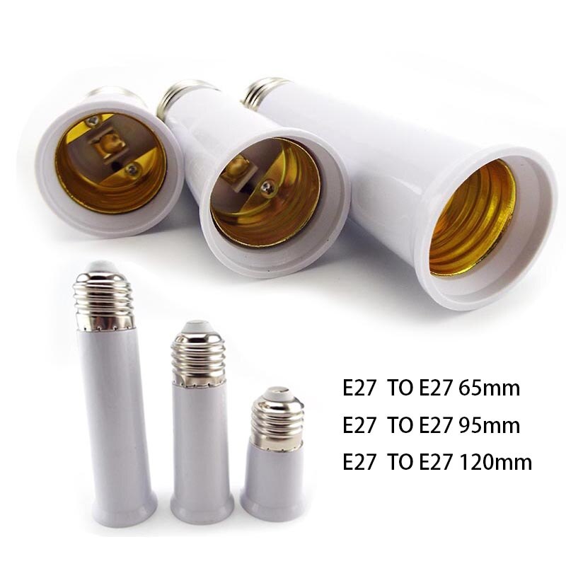 2 Stuks 65Mm 95Mm Lamp Adapter E27 Om E27 Extender Led Lamp Licht Base Socket Extension Converter Connector cfl Lamp Adapter