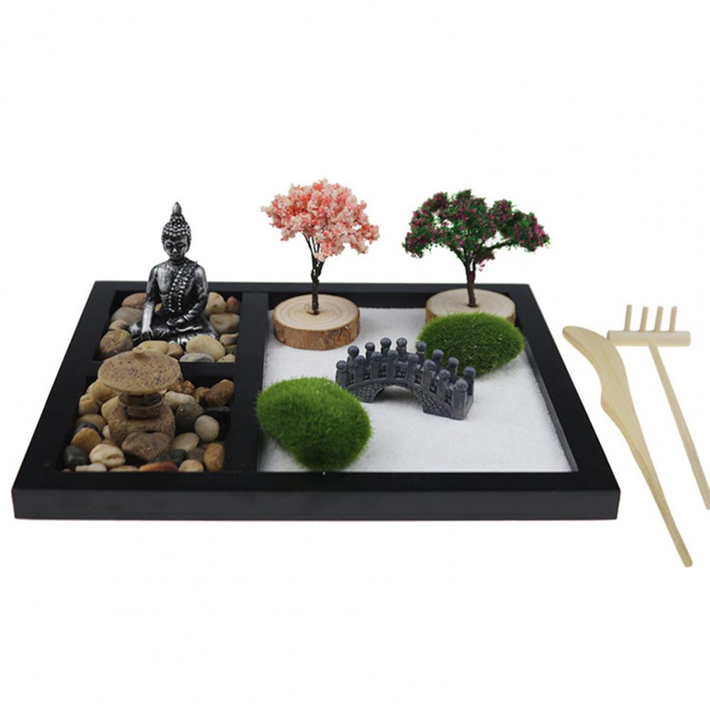 Long Lasting Desktop Decoration Zen Garden Sand Table Buddha Statue for Porch