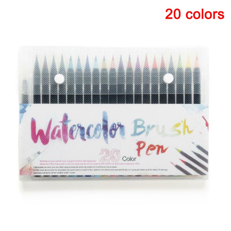 20/24/48 Color doble punta cepillo de plumas agua marcadores arte pintura Set de pluma de acuarela para la escuela TP899