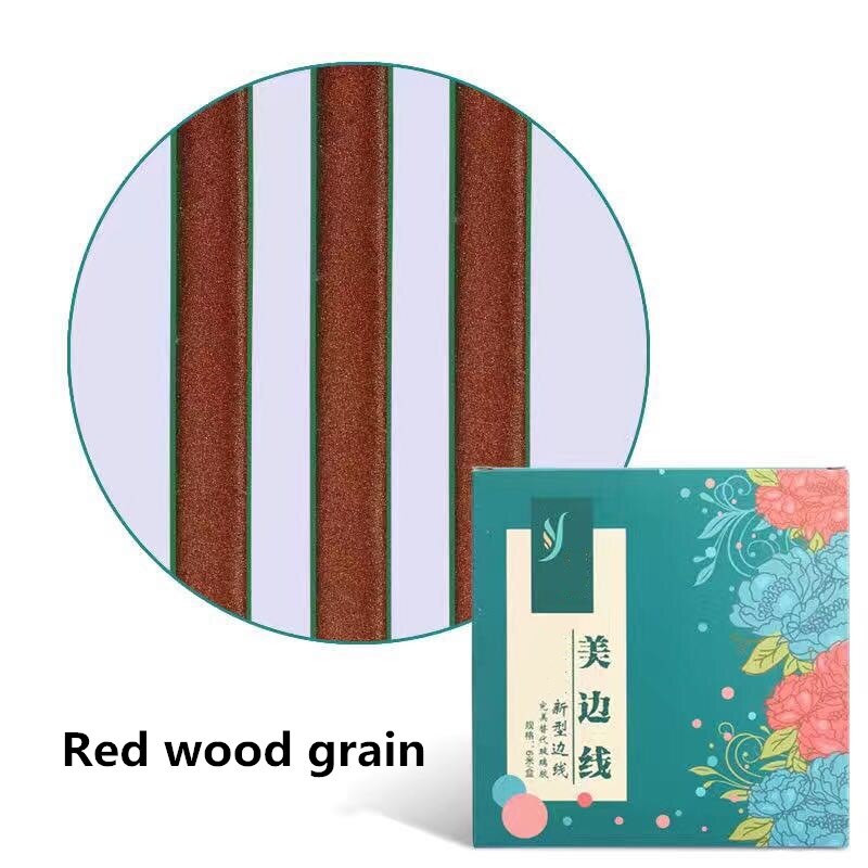 ,0.75Cm 6M/Roll Mildewproof Waterdicht Kloof Tape Zelfklevende Schoonheid Naad Muur Vloer Kloof Lijn Stickers keramische Tegel: Red wood grain