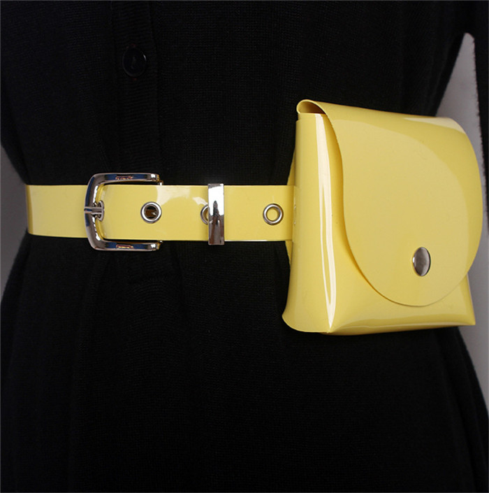 Mihaivina damen-bauchtaschen, lässige damen-pvc-gürteltaschen, lila gürteltaschen, Mini-bauchtaschen für mädchen , kleider, 7 #39: Gelb