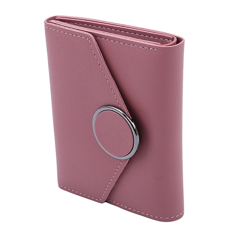 Solido di modo ottavino Raccoglitore Delle Donne delle Donne di Cuoio di Lusso mini Supporto di Carta Della Borsa Delle Donne Portafogli E Portamonete Breve Femminile Carteira: buio rosa