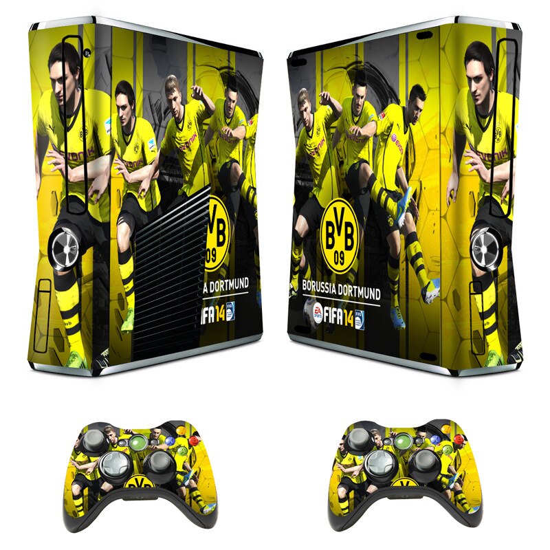 Ku er mei Xbox 360 Slim Console di Gioco Full Body Protettiva Film di Coppa Del Mondo di Gioco del Calcio di Adesivi Colorati