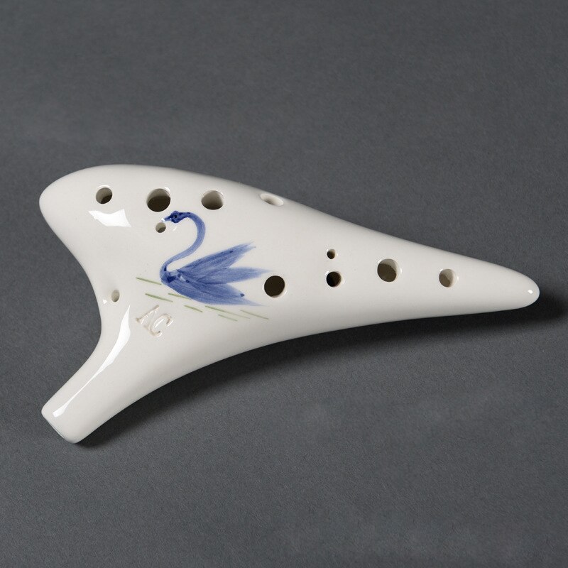 12 agujeros Alto C Ocarina pintado a mano instrumento Musical para de principiante Ocarinas accesorios de música 5 colores: E