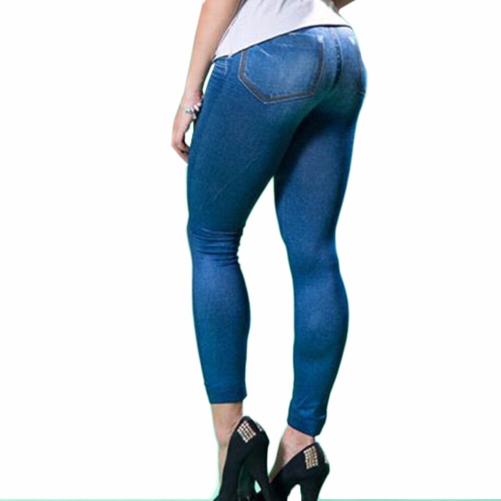 Women Solid Elastic Slim Leggings Lady Jeans Leggings With Pockets Clothing